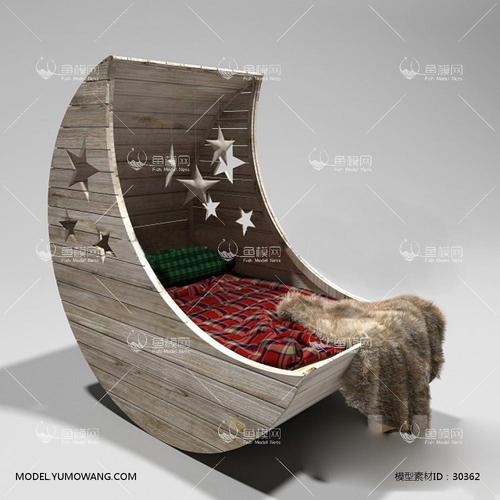 创意家具产品：梦幻木制天空床