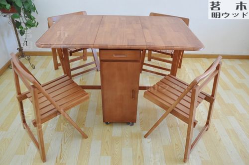 创意家具产品：环保木制折叠桌椅套装
