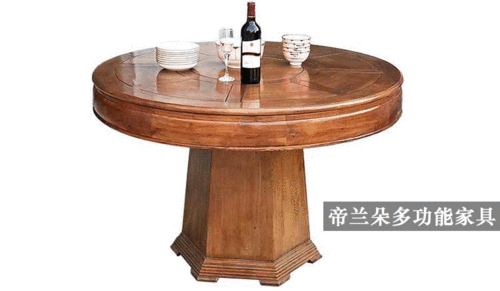 创新家具产品：360°旋转木制餐桌
